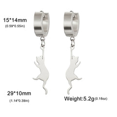 Cat Kitten Dangle Earrings for Girls Stainless Steel Cute Animal Earrings - PeticaDeals
