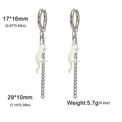 Cat Kitten Dangle Earrings for Girls Stainless Steel Cute Animal Earrings - PeticaDeals