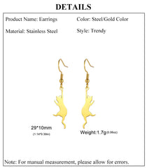 Cat Kitten Dangle Earrings for Girls Stainless Steel Cute Animal Earrings - PeticaDeals