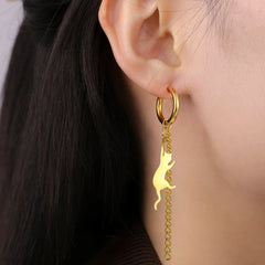 Cat Kitten Dangle Earrings for Girls Stainless Steel Cute Animal Earrings - PeticaDeals