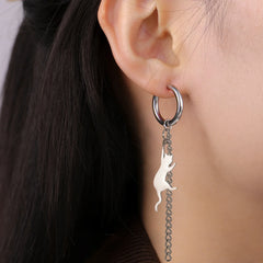 Cat Kitten Dangle Earrings for Girls Stainless Steel Cute Animal Earrings - PeticaDeals