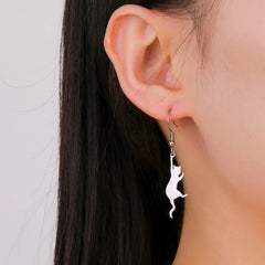 Cat Kitten Dangle Earrings for Girls Stainless Steel Cute Animal Earrings - PeticaDeals