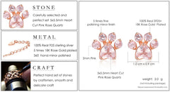 Cat Paw 925 Sterling Silver Earrings For Women Rose Quartz Stud Earring Gemstone Stud Earrings Fine - PeticaDeals