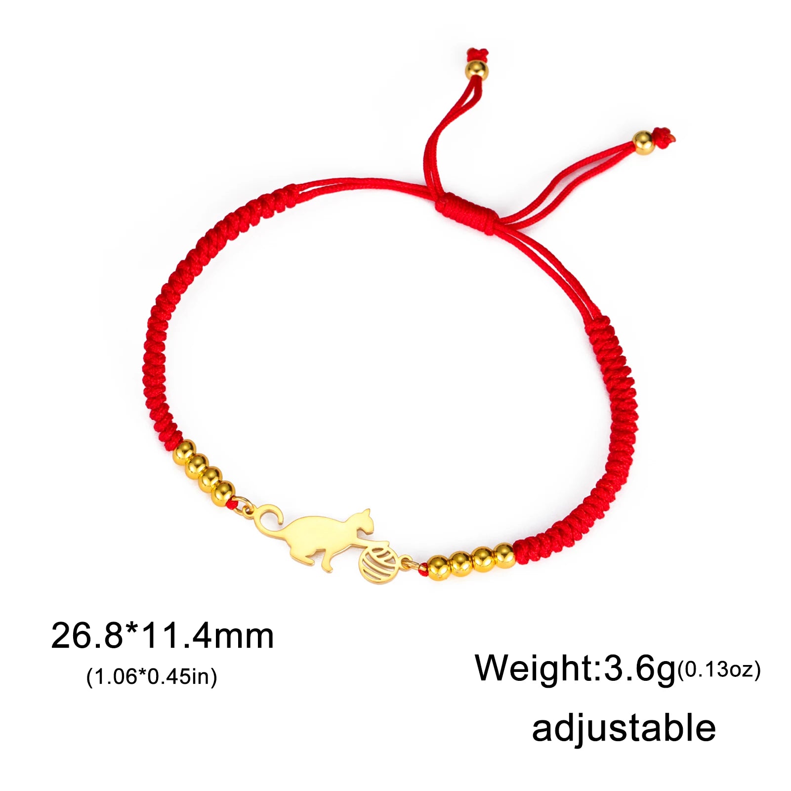Cat Playing Ball of Yarn Bracelets for Women Stainless Steel Animal Cute Kitten Charm Bracelet - PeticaDeals
