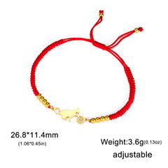 Cat Playing Ball of Yarn Bracelets for Women Stainless Steel Animal Cute Kitten Charm Bracelet - PeticaDeals
