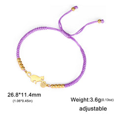 Cat Playing Ball of Yarn Bracelets for Women Stainless Steel Animal Cute Kitten Charm Bracelet - PeticaDeals