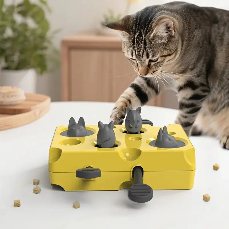Cat Puzzle Feeder Toy - Durable Plastic Slow Feeder & Foraging Game - PeticaDeals