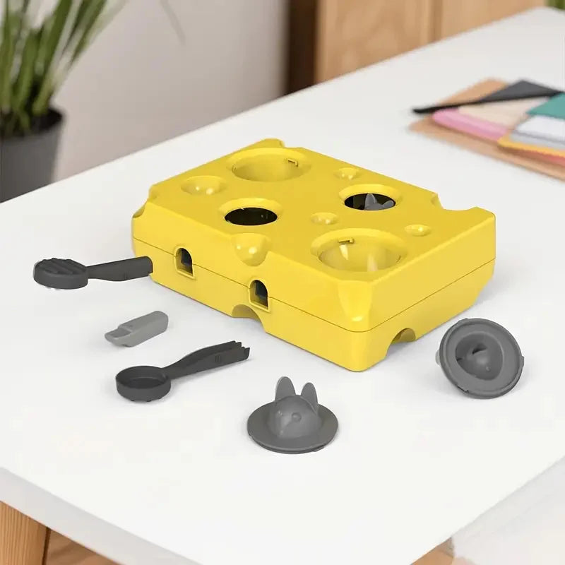 Cat Puzzle Feeder Toy - Durable Plastic Slow Feeder & Foraging Game - PeticaDeals