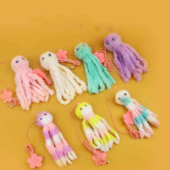 Cat Toy Cartoon Hanging Door Elastic Rope Cat Teaser Kitten Boredom Swing Cute Colorful Octopus Shape Catch Toys - PeticaDeals