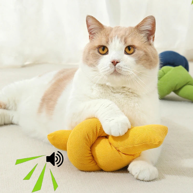 Cat Toy Funny Interactive Plush Sound Kitten Catnip Toys Indoor Teeth Cleaning Chewing - PeticaDeals