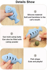 Cat Toy Interactive Silicone Fish Pet Toys For Kitten Teeth Cleaning - PeticaDeals