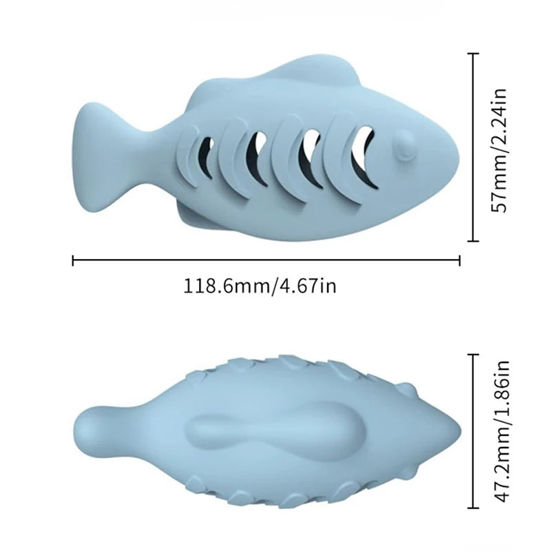 Cat Toy Interactive Silicone Fish Pet Toys For Kitten Teeth Cleaning - PeticaDeals