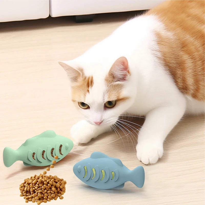 Cat Toy Interactive Silicone Fish Pet Toys For Kitten Teeth Cleaning - PeticaDeals
