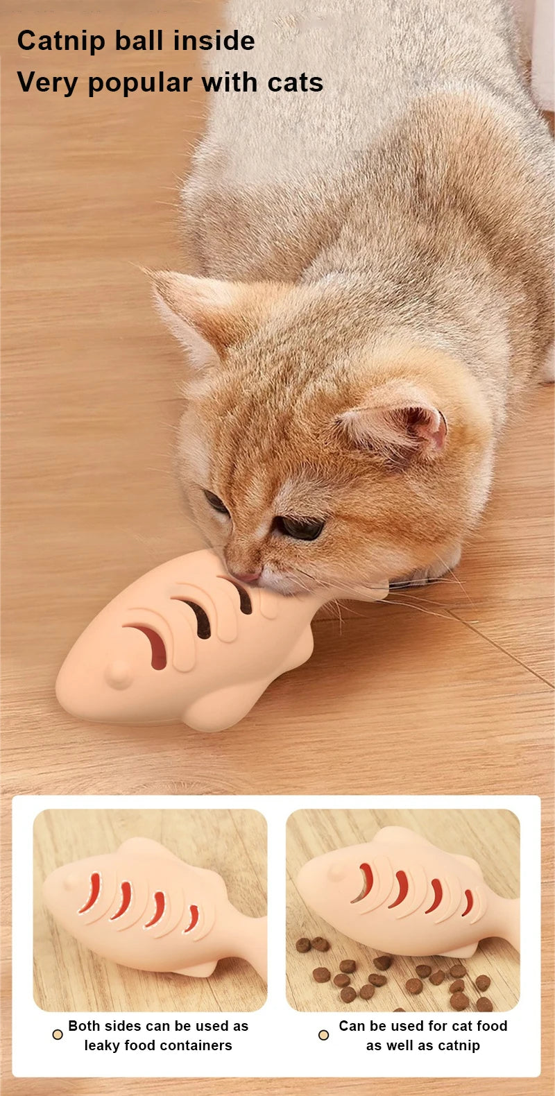 Cat Toy Interactive Silicone Fish Pet Toys For Kitten Teeth Cleaning - PeticaDeals