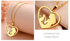 Cat and Hostess Pendant Necklaces for Women Stainless Steel Choker Fashion Jewelry - PeticaDeals