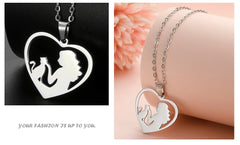 Cat and Hostess Pendant Necklaces for Women Stainless Steel Choker Fashion Jewelry - PeticaDeals