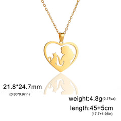 Cat and Hostess Pendant Necklaces for Women Stainless Steel Choker Fashion Jewelry - PeticaDeals