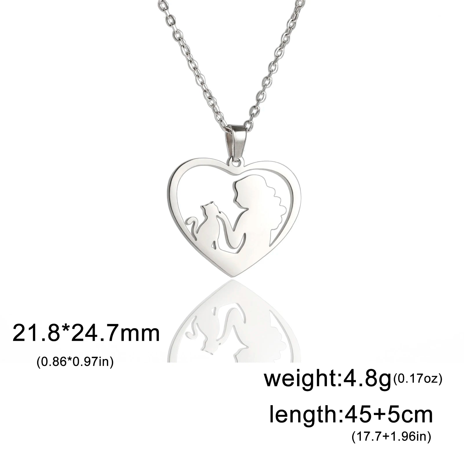 Cat and Hostess Pendant Necklaces for Women Stainless Steel Choker Fashion Jewelry - PeticaDeals