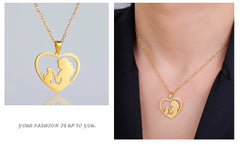 Cat and Hostess Pendant Necklaces for Women Stainless Steel Choker Fashion Jewelry - PeticaDeals