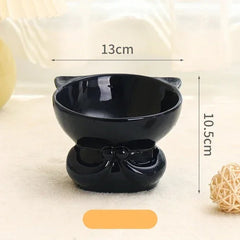 Ceramic Protection Lovely Fishtail Shaped Drinking Water Foodstuff Dog And Cat Bowl High Feet Tableware - PeticaDeals