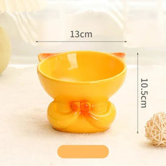 Ceramic Protection Lovely Fishtail Shaped Drinking Water Foodstuff Dog And Cat Bowl High Feet Tableware - PeticaDeals