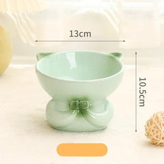 Ceramic Protection Lovely Fishtail Shaped Drinking Water Foodstuff Dog And Cat Bowl High Feet Tableware - PeticaDeals