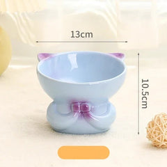 Ceramic Protection Lovely Fishtail Shaped Drinking Water Foodstuff Dog And Cat Bowl High Feet Tableware - PeticaDeals