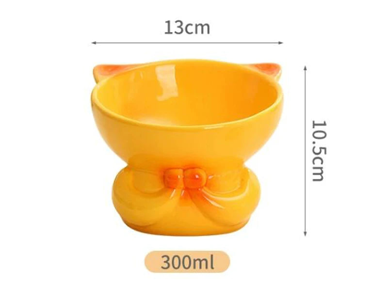 Ceramic Protection Lovely Fishtail Shaped Drinking Water Foodstuff Dog And Cat Bowl High Feet Tableware - PeticaDeals