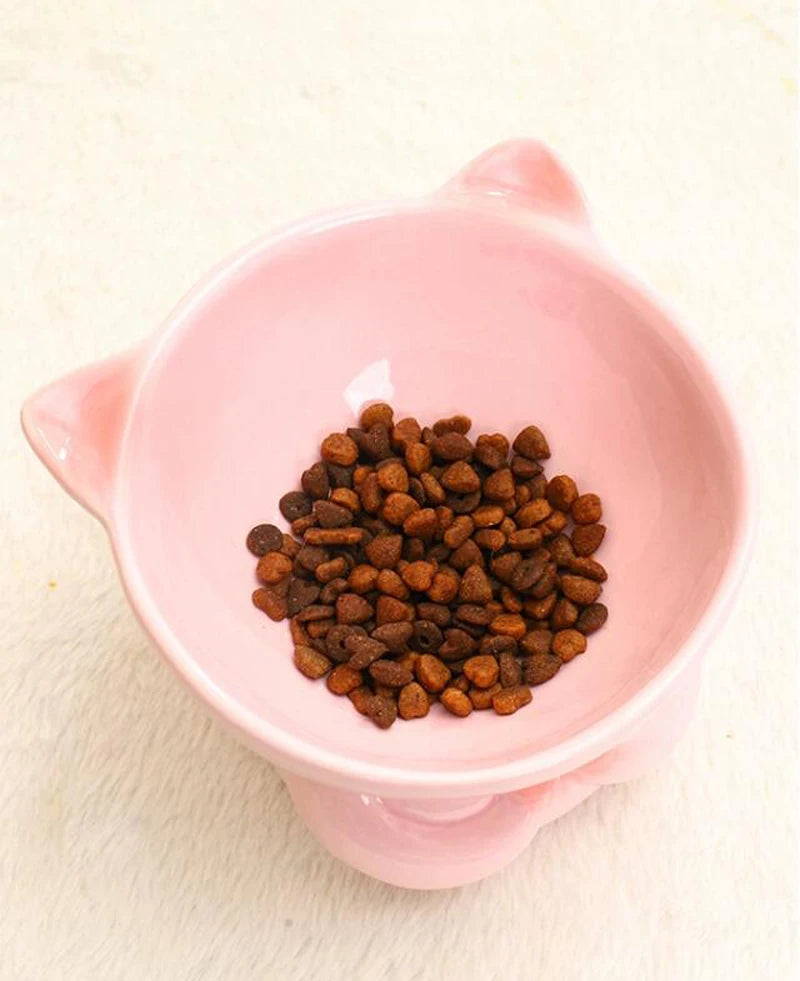 Ceramic Protection Lovely Fishtail Shaped Drinking Water Foodstuff Dog And Cat Bowl High Feet Tableware - PeticaDeals