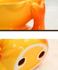 Ceramic Protection Lovely Fishtail Shaped Drinking Water Foodstuff Dog And Cat Bowl High Feet Tableware - PeticaDeals