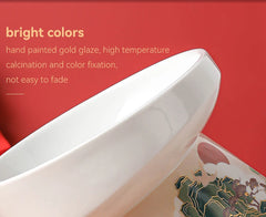 Chinese Style Cat Bowl Ceramic Pet Food Water Feeders Elevated Cats Drinking Eating - PeticaDeals