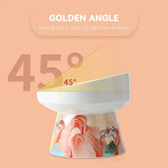 Chinese Style Cat Bowl Ceramic Pet Food Water Feeders Elevated Cats Drinking Eating - PeticaDeals