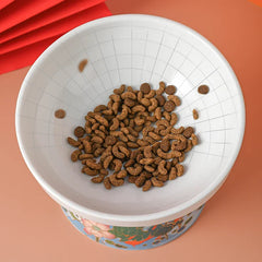 Chinese Style Cat Bowl Ceramic Pet Food Water Feeders Elevated Cats Drinking Eating - PeticaDeals