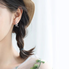 Classic Clear CZ Line Animal Cats Stud Earrings Romantic Female 925 Sterling Silver Jewelry For Women - PeticaDeals