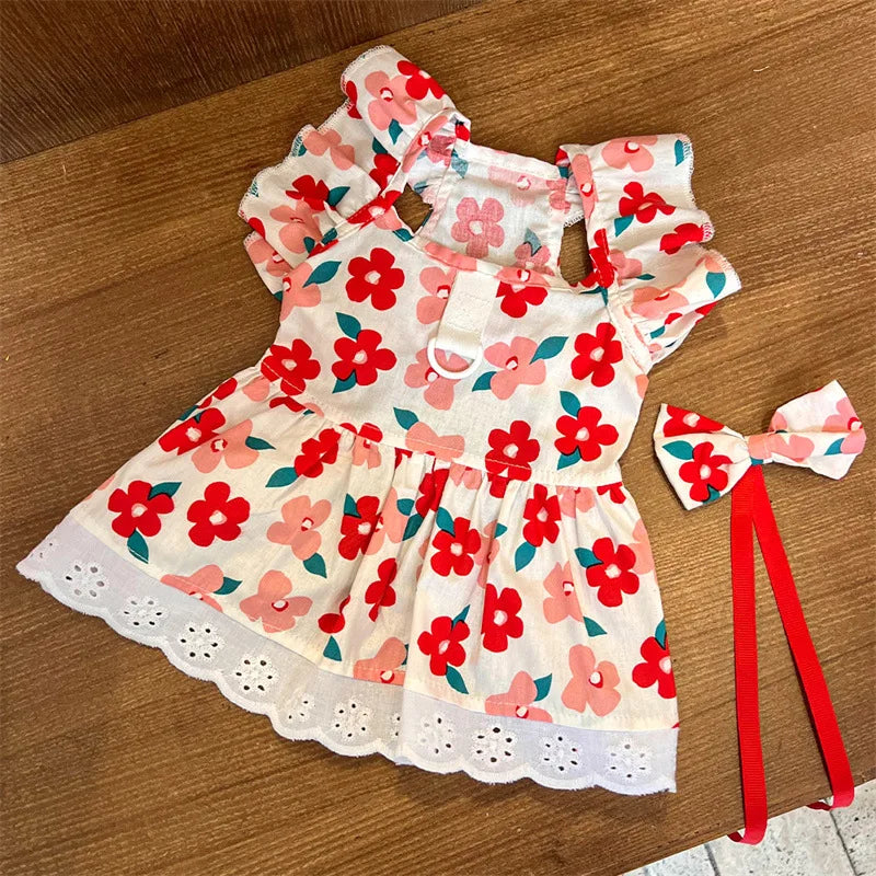 Clothes Summer Floral Dress For Dog & Cats - PeticaDeals