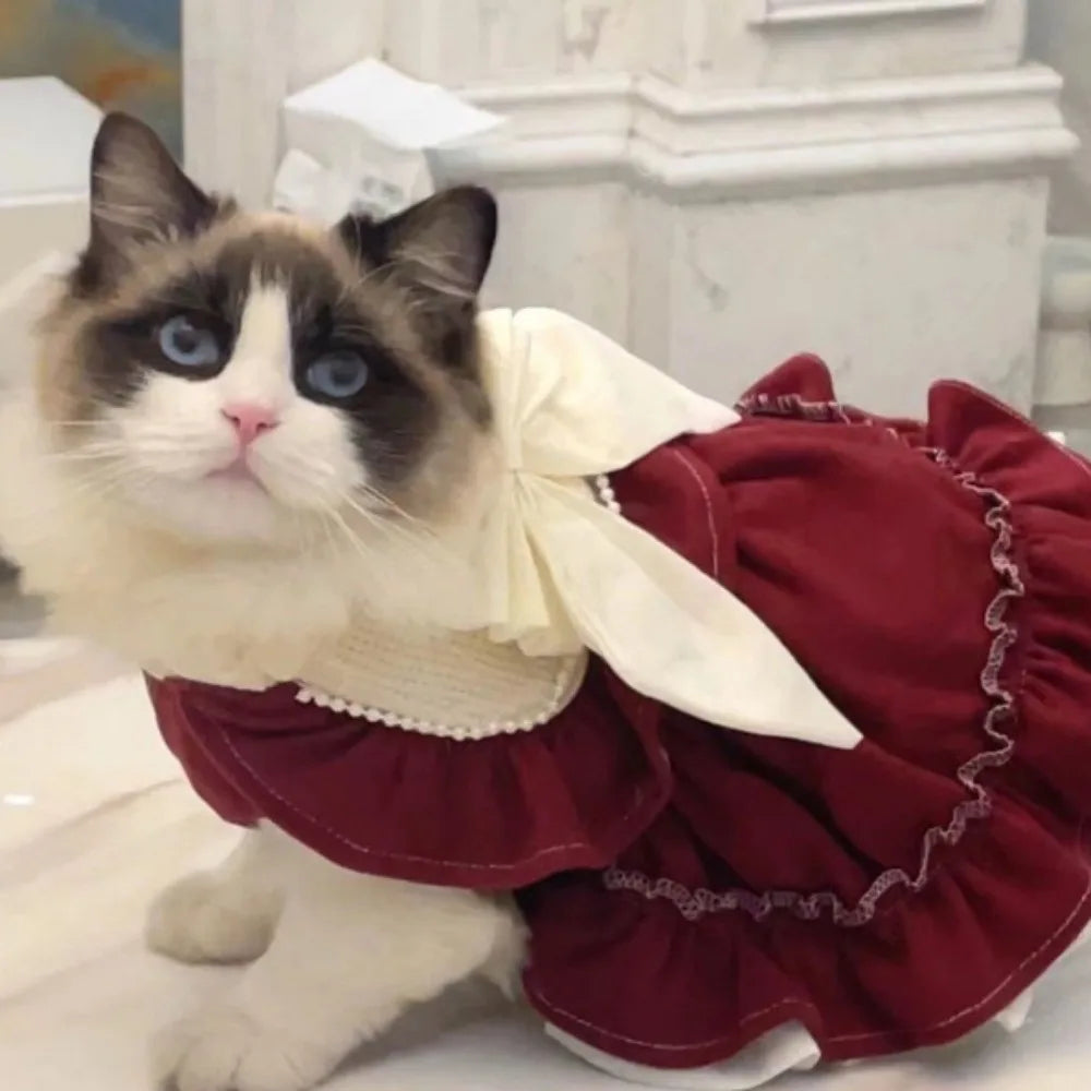 Coat Pet Dress Bow Princess Dress Pet - PeticaDeals