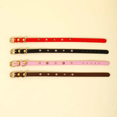 Collar Gold Rivet Designers Leather Pet - PeticaDeals