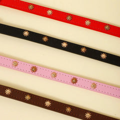 Collar Gold Rivet Designers Leather Pet - PeticaDeals