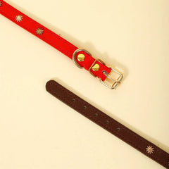 Collar Gold Rivet Designers Leather Pet - PeticaDeals
