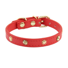 Collar Gold Rivet Designers Leather Pet - PeticaDeals