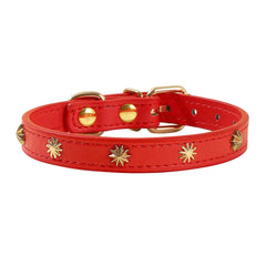 Collar Gold Rivet Designers Leather Pet - PeticaDeals