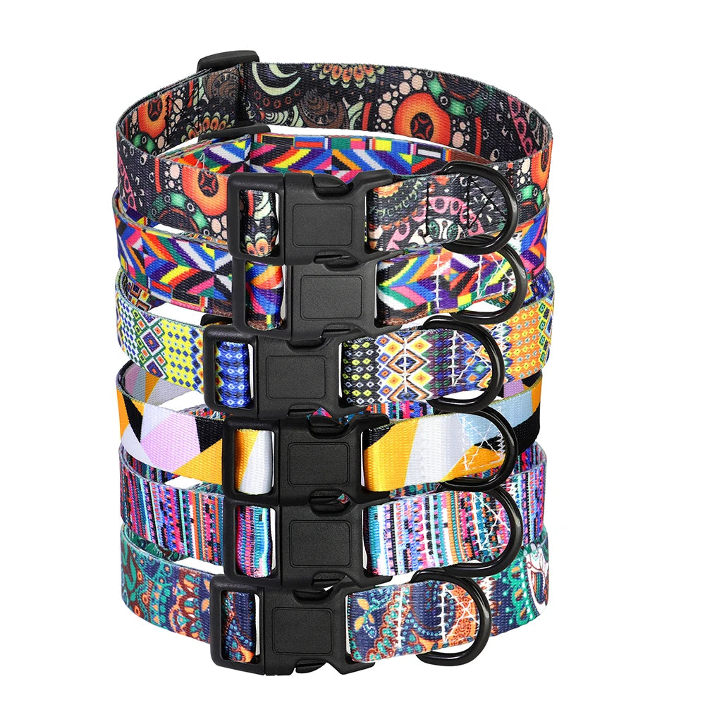 Collars Adjustable Print Dog & Cats Collar Floral Printed - PeticaDeals