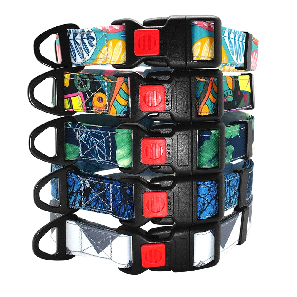 Collars Adjustable Print Dog & Cats Collar Floral Printed - PeticaDeals