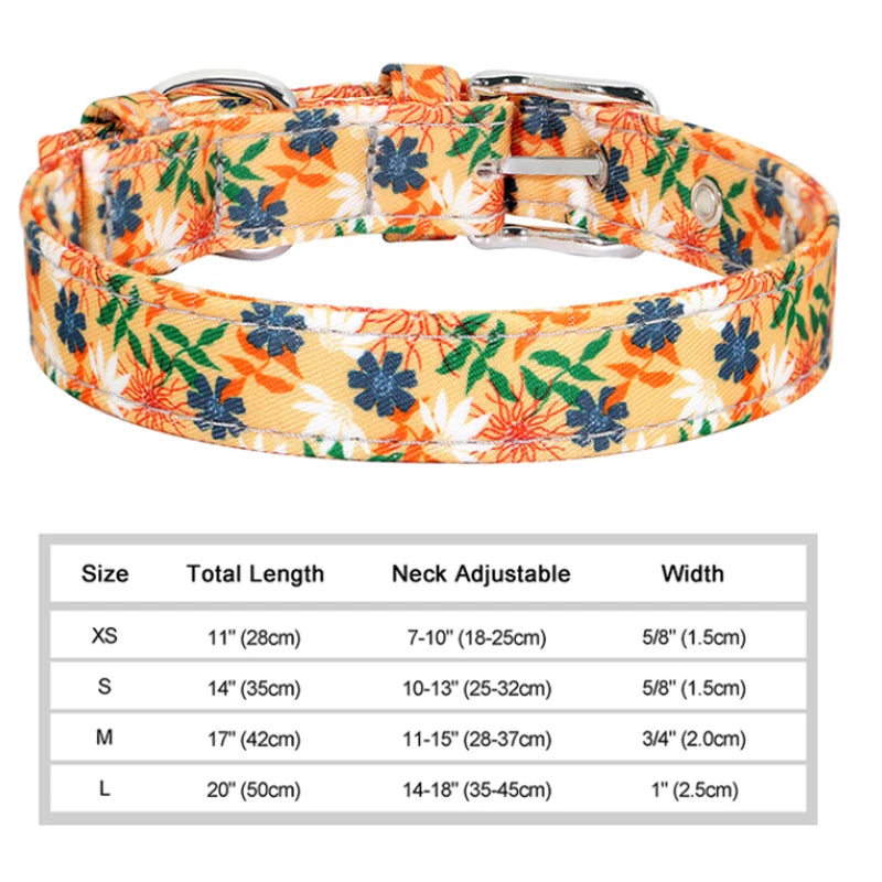 Collars Adjustable Print Dog & Cats Collar Floral Printed - PeticaDeals