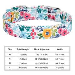 Collars Adjustable Print Dog & Cats Collar Floral Printed - PeticaDeals