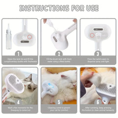Comb Steamy Floating Hair Removal Cleaning Steam Brush Styling for Dogs and Cats - PeticaDeals