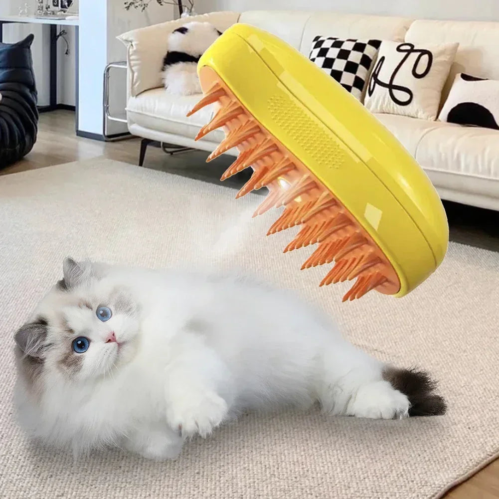 Comb Steamy Floating Hair Removal Cleaning Steam Brush Styling for Dogs and Cats - PeticaDeals