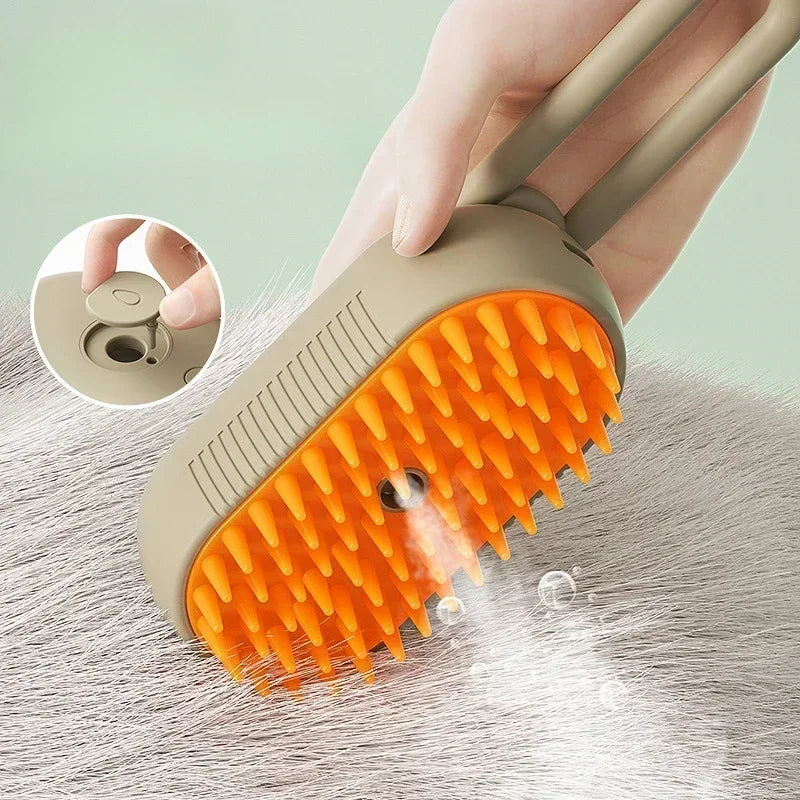 Comb Steamy Floating Hair Removal Cleaning Steam Brush Styling for Dogs and Cats - PeticaDeals