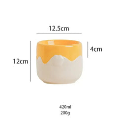 Creative Ceramic Anti-Overturning Food Drinking Water Bowls Cervical Spine Cute Eggshell Pattern Pet Dog and Cat Bowl - PeticaDeals