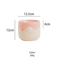 Creative Ceramic Anti-Overturning Food Drinking Water Bowls Cervical Spine Cute Eggshell Pattern Pet Dog and Cat Bowl - PeticaDeals